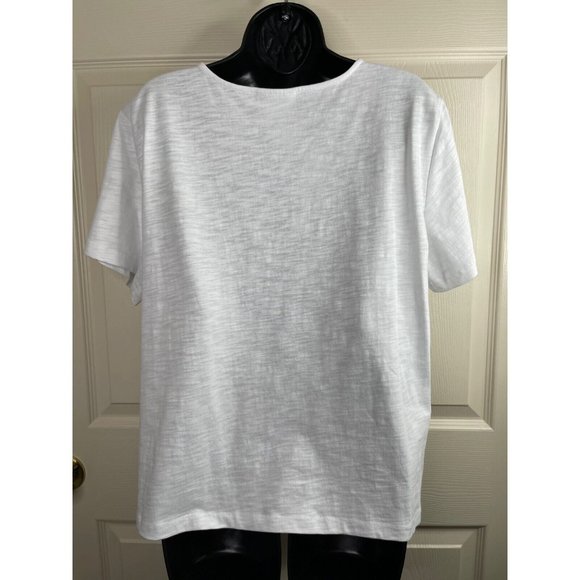 Alfred Dunner Knit Top Womens Size Petite Extra Large PXL Short Sleeve White NWT - Picture 7 of 11